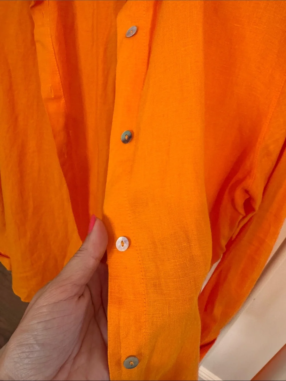 Massimo Dutti Orange Women’s Linen Shirt size 8